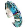 Hank Whitethorne, Bracelet, Triple Inlay, Sterling Silver, Navajo Made, 6 3/8"