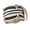 Kelsey Jimmie, Ring, Coin Silver, Mediterranean Coral, Navajo Handmade, 7 1/2