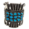 Delbert Arviso, Tufa Cast Bracelet, Kingman Turquoise, Navajo Handmade, 6 3/4"