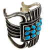 Delbert Arviso, Tufa Cast Bracelet, Kingman Turquoise, Navajo Handmade, 6 3/4"