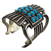 Delbert Arviso, Tufa Cast Bracelet, Kingman Turquoise, Navajo Handmade, 6 3/4"