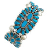 Jazz Wilson, Bracelet, Kingman Turquoise, Cluster, Navajo Handmade, 6 1/2"