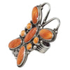 Tyler Brown, Butterlfy Ring, Orange Spiny Oyster Shell, Navajo Handmade, 8