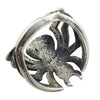 Aaron Anderson, Tufa Cast Ring, Eight Legged Spider, Silver, Navajo Handmade, 8