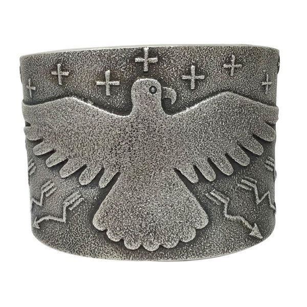 Darry Dean Begay, Tufa Cast, Carved, Bracelet, Warrior Eagle, Navajo, 6 1/2