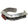 Aaron Anderson, Tufa Bracelet, Rattlesnake, Mediterranean Coral, Navajo, 6 1/2"