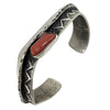 Aaron Anderson, Tufa Bracelet, Rattlesnake, Mediterranean Coral, Navajo, 6 1/2"