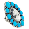 Tyler Brown, Ring, White Buffalo, Kingman Turquoise, Navajo Handmade, 8