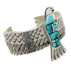 Aaron John, Bracelet, Soaring Eagle, Inlay Turquoise, Navajo Handmade, 7 1/8"