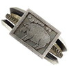 Aaron John, Bracelet, Sheep, Sterling Silver Overlay, Navajo Handmade, 6 1/2