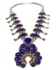 Tiffany, Melvin Jones, Squash Blossom Necklace, Coral, Lapis, Navajo 26 1/2"