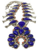 Tiffany, Melvin Jones, Squash Blossom Necklace, Coral, Lapis, Navajo 26 1/2"