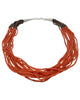 Juanita Skeets, Necklace, 12 Strands, Mediterranean Coral Beads, Navajo, 23"