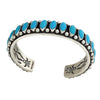 Ernest Roy Begay, Row Bracelet, 23 Kingman Turquoise, Navajo Handmade, 7"