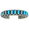 Ernest Roy Begay, Row Bracelet, 23 Kingman Turquoise, Navajo Handmade, 7"