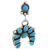 Navajo L, Earrings, Naja, Kingman Turquoise, Cluster, Silver, Navajo, 2"