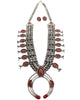 Leon, Marie Kurley, Squash Blossom Necklace, Mediterranean Coral, Navajo, 28"