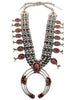 Leon, Marie Kurley, Squash Blossom Necklace, Mediterranean Coral, Navajo, 28"