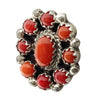 Leon, Marie Kurley, Squash Blossom Necklace, Mediterranean Coral, Navajo, 28"