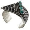 Delbert Arviso, Tufa Cast Bracelet, Chinese Turquoise, Navajo Handmade, 6 7/8”