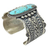 Benny Ramon, Bracelet, Kingman Turquoise, Stamping, Navajo Handmade, 7 1/8”