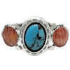 Lyanne Goodluck, Bracelet, Shadow Box, Shell, Turquoise, Navajo Handmade, 6 7/8"