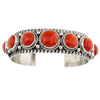 Donovan Cadman, Bracelet, Mediterranean Coral, Stamping, Navajo Handmade, 7"