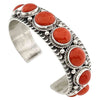 Donovan Cadman, Bracelet, Mediterranean Coral, Stamping, Navajo Handmade, 7"