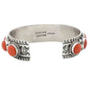 Donovan Cadman, Bracelet, Mediterranean Coral, Stamping, Navajo Handmade, 7"