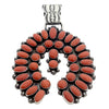 Freddie Maloney, Pendant, Mediterranean Coral, Cluster Naja, Navajo Made, 4"