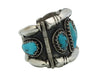 Navajo Handmade Bracelet, Circa 1980s, Bisbee Turquoise, Sterling Silver, 6"