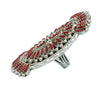 Eric Wilson, Ring, Mediterranean Coral, Cluster, Silver, Navajo Handmade, 8