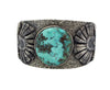 Philander Begay, Bracelet, Candelaria Turquoise, Two Yei' Faces, Navajo, 6.5