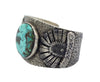 Philander Begay, Bracelet, Candelaria Turquoise, Two Yei' Faces, Navajo, 6.5