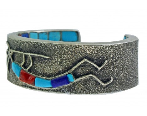 VERY IMPORTANT! NAVAJO PHILANDER BEGAY TURQUOISE SILVER TUFA CAST INLAY BRACELET VERY IMPORTANT! NAVAJO PHILANDER BEGAY TURQUOISE SILVER TUFA CAST INLAY BRACELET