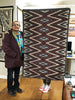 Rita Kaye, Eye Dazzler, Red, Gray, Black, Navajo Handwoven, 58” x 38”